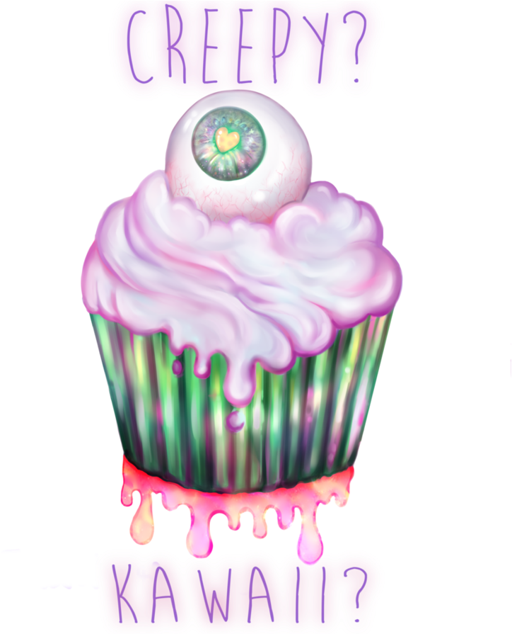 Eye Clipart Cupcake - Kawaii Creepy - Png Download (894x894), Png Download