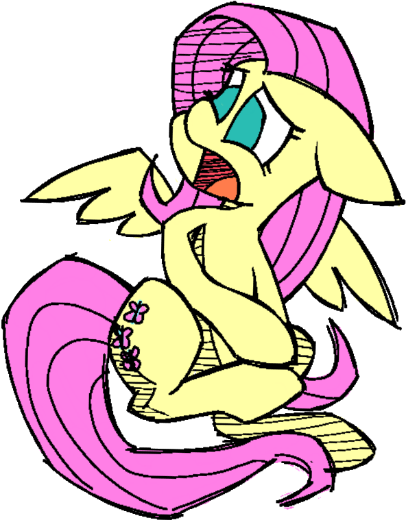 Nessyixx, Fluttershy, Open Mouth, Safe, Simple Background, - Cartoon Clipart (768x768), Png Download