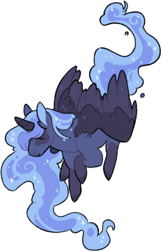 Lambtail, Colored Wings, Ear Fluff, Ethereal Mane, - Cartoon Clipart (648x871), Png Download