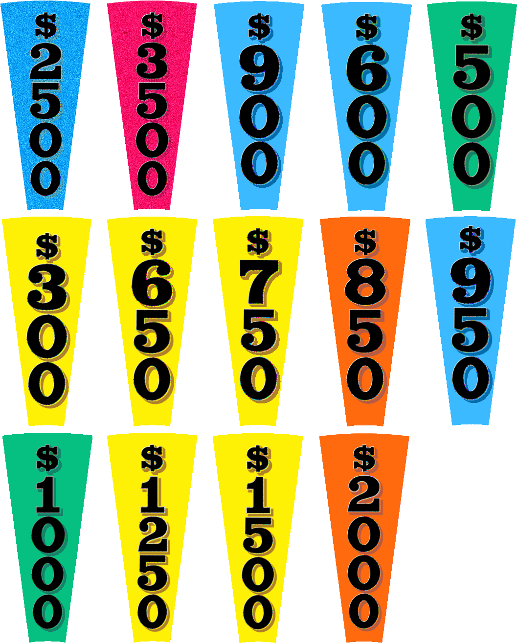 Price Is Right, Tv Show Games, - Wheel Of Fortune $2500 Wedge Clipart (1067x1328), Png Download