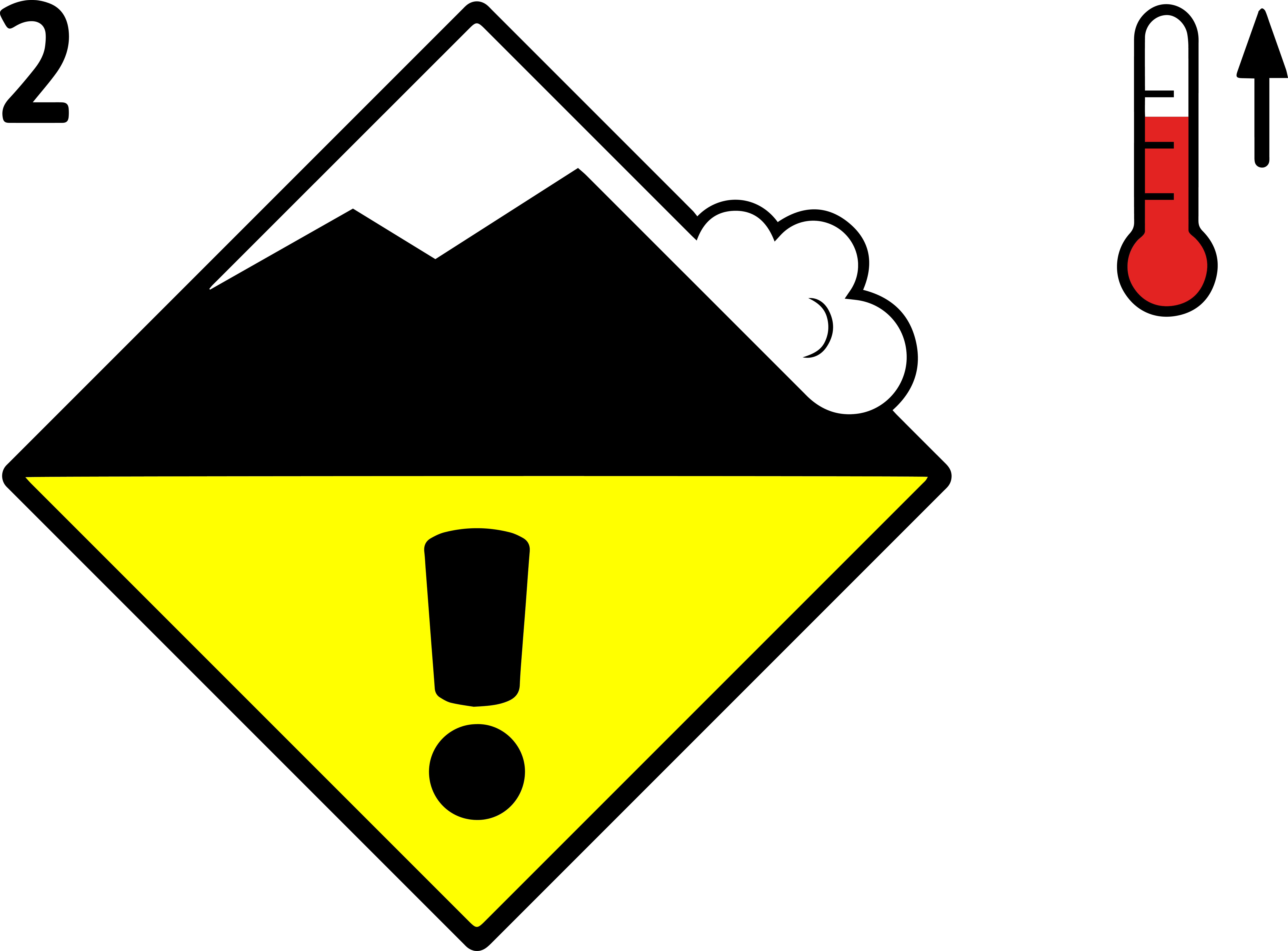 Avalanche Moderate Danger Level Wet Snow Clipart (8880x6556), Png Download