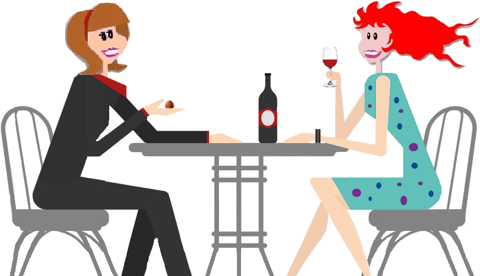 Wine And Chocolate - Cartoon Clipart (948x948), Png Download