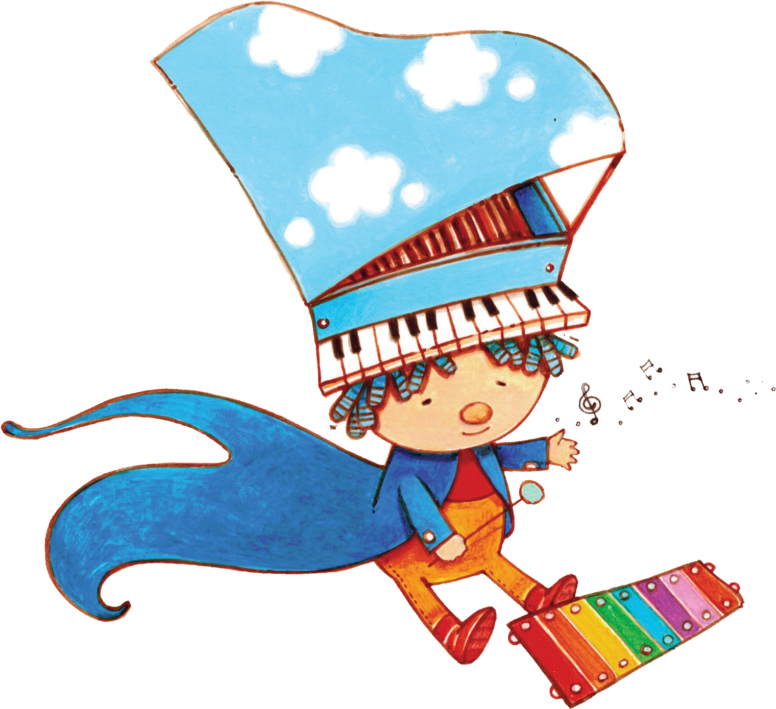 Color Me Mozart Xylophone Update - Cartoon Clipart (1688x1525), Png Download