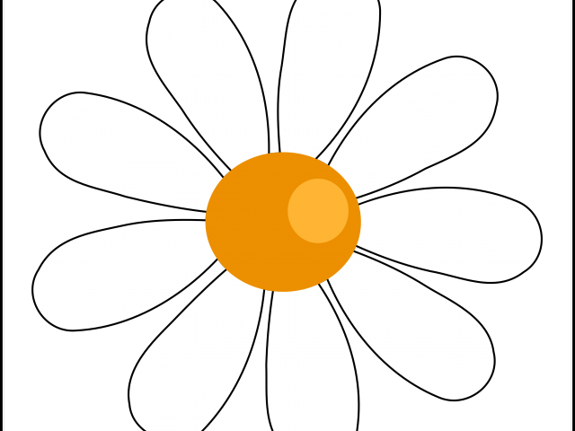 Daisy Clipart Black And White - Clip Art - Png Download (640x480), Png Download