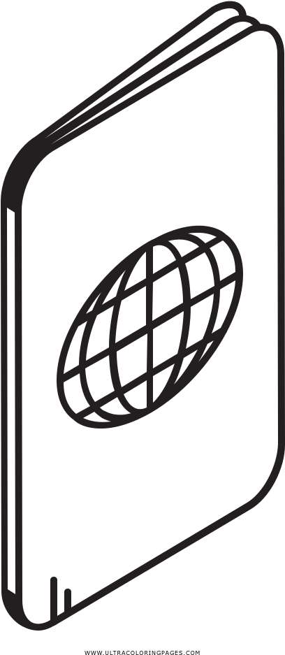 Passport Coloring Page - Line Art Clipart (1000x1000), Png Download