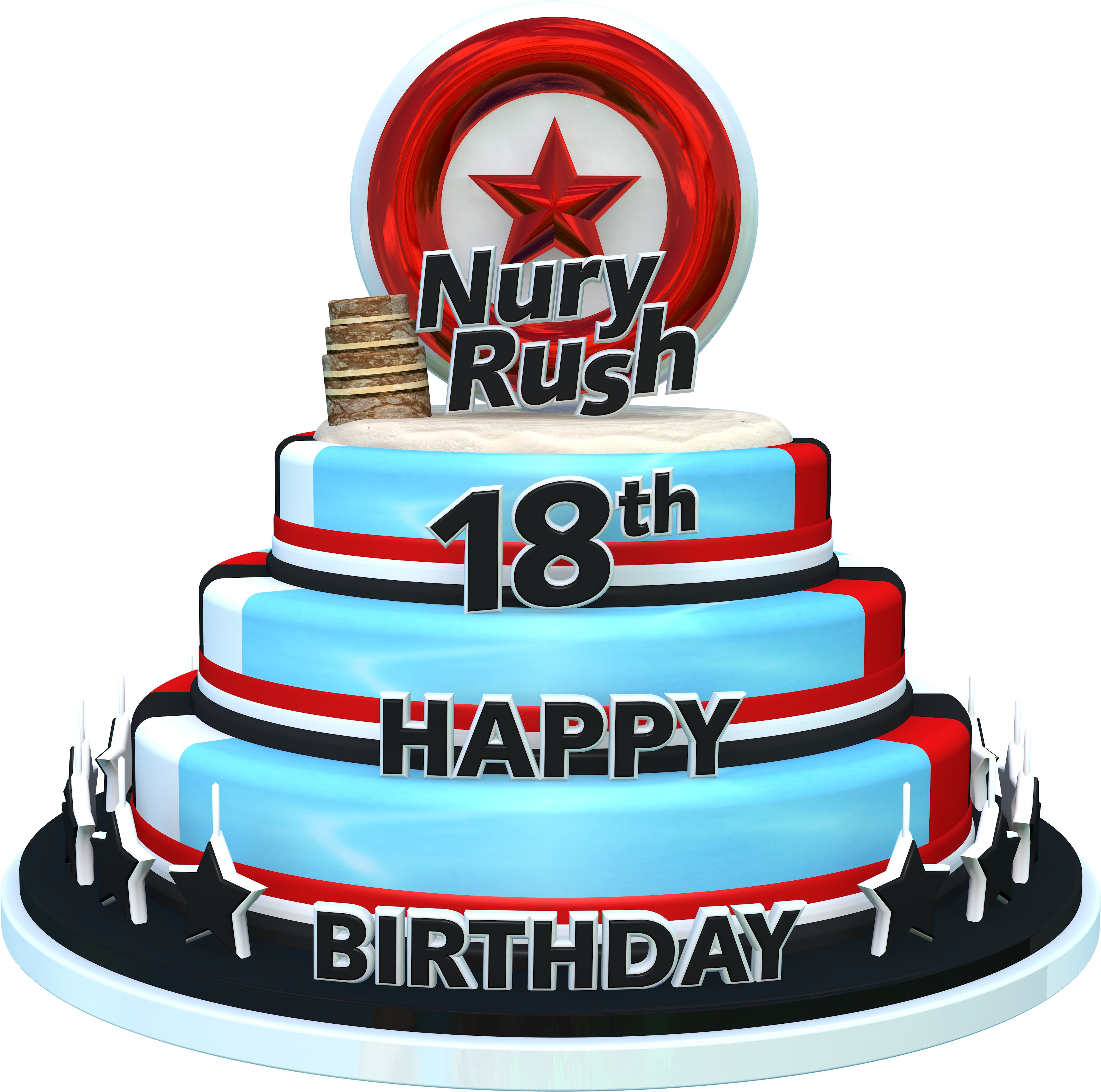 Nuryrush's Birthday 18th Cake Render By Nuryrush Clipart (3836x3803), Png Download