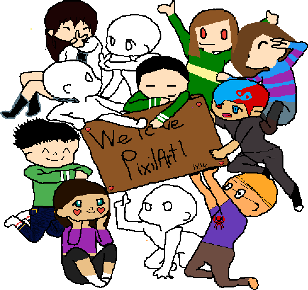 I Love Pixel Art Collab - Cartoon Clipart (1000x1000), Png Download