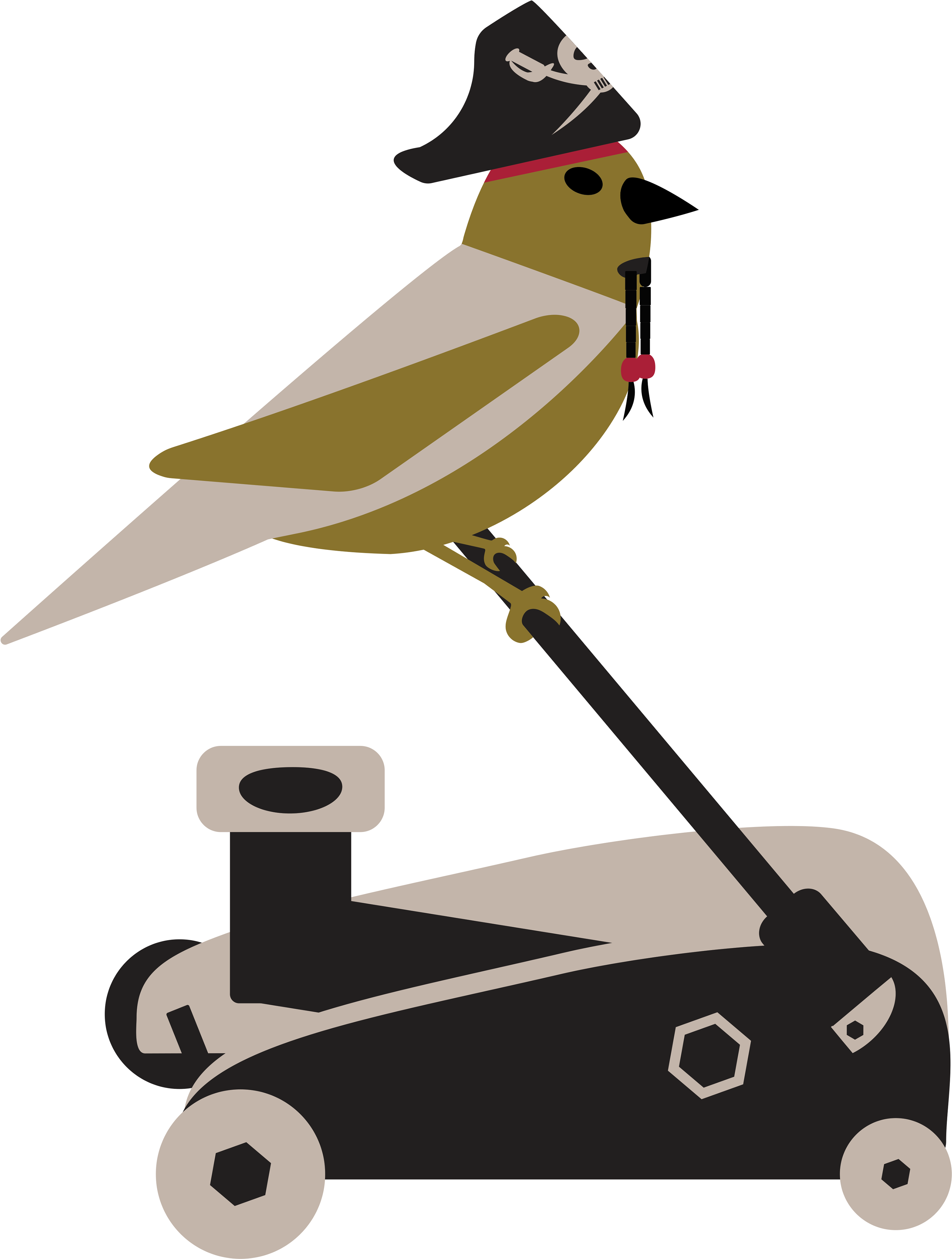 Sparrow Jack - Perching Bird Clipart (3840x4389), Png Download
