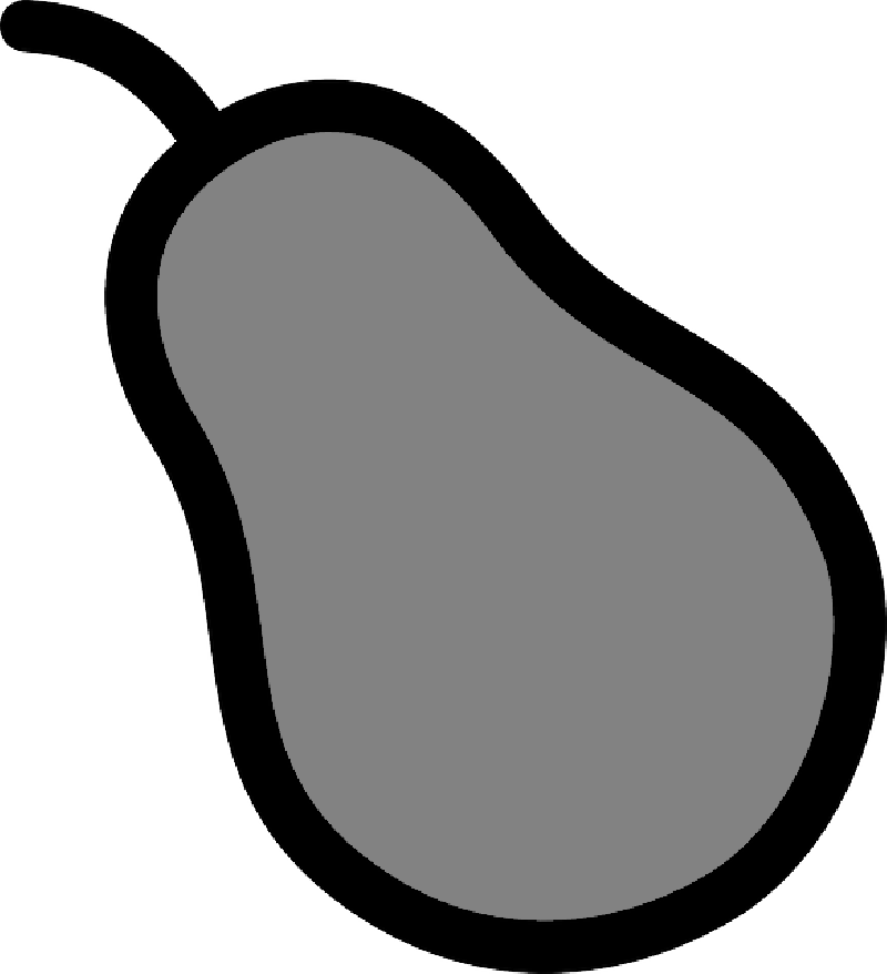 Green Food Fruit Outline Cartoon Crop Pear Melon Clipart (800x878), Png Download