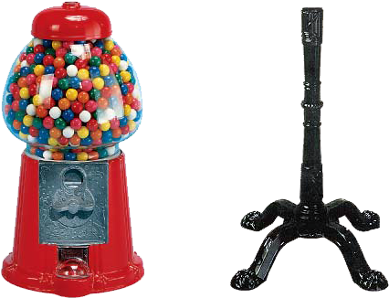 King Machine With Antique Black Stand - Vintage Gumball Machine On Stand Clipart (600x600), Png Download