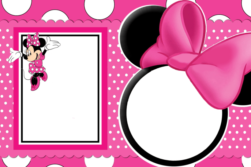 Minnie Mouse Pink Png - Minnie Mouse Frame Png Clipart (820x547), Png Download