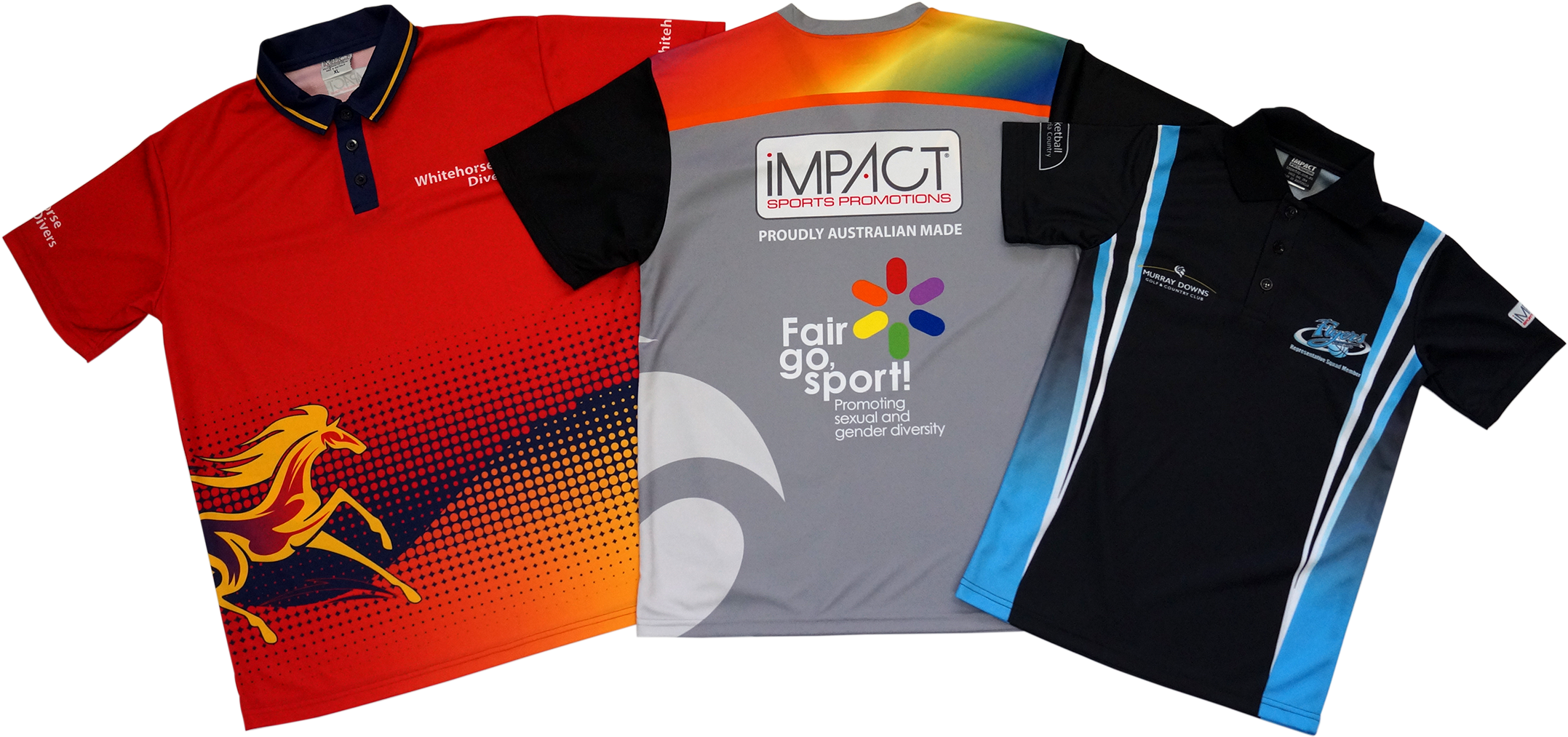 Australian Made Polo Shirts For Sporting Clubs And - Sports Team Shirts Australia Clipart (2223x1113), Png Download