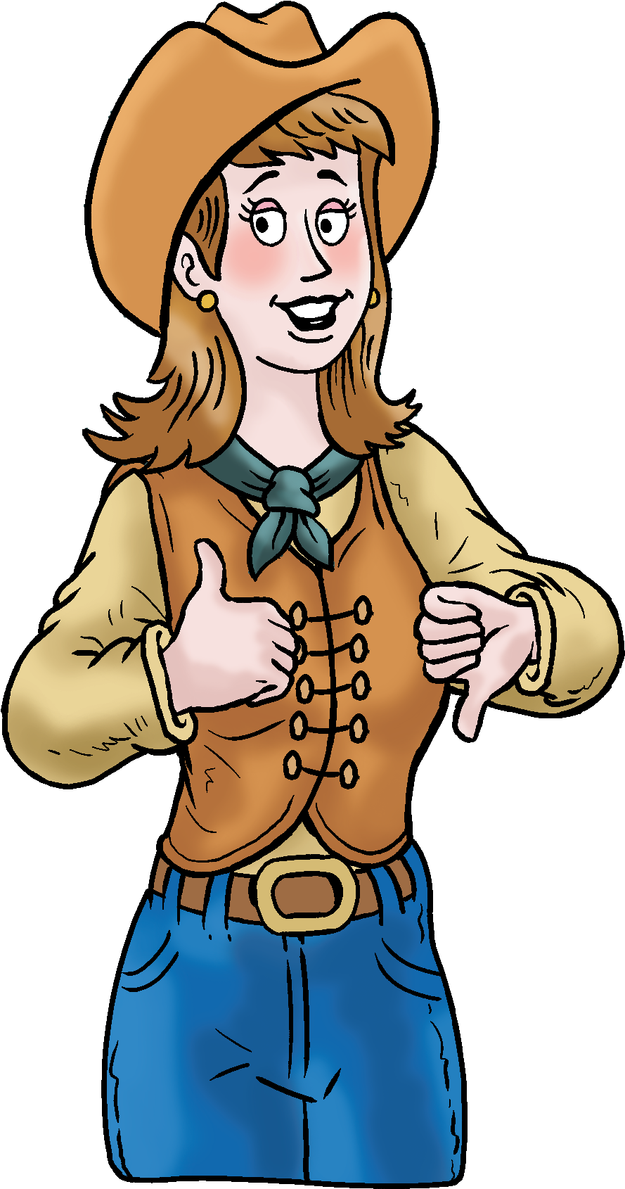 Woman Thumbs Up Down 300dpi Clipart (936x1782), Png Download