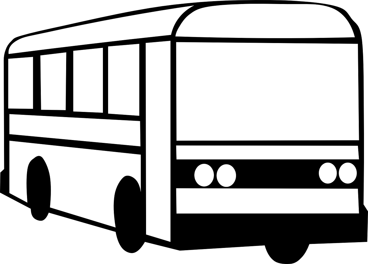 Bus Automobile Carrier - Black And White Clip Art Bus - Png Download (1280x920), Png Download