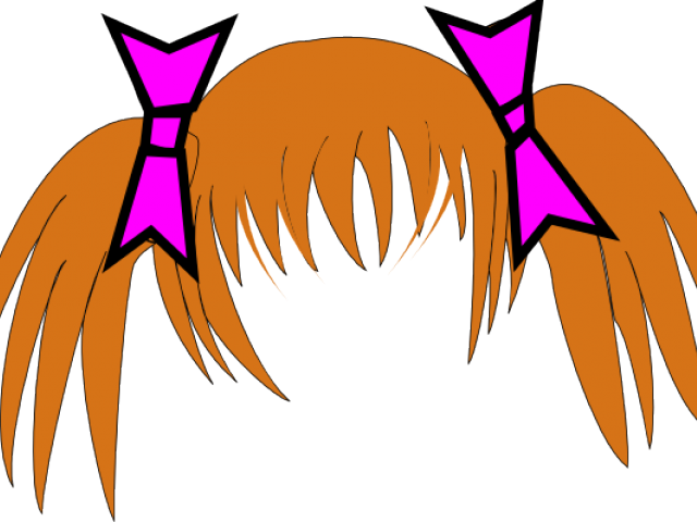 Pink Hair Clipart Pigtail Hair - Png Download (640x480), Png Download