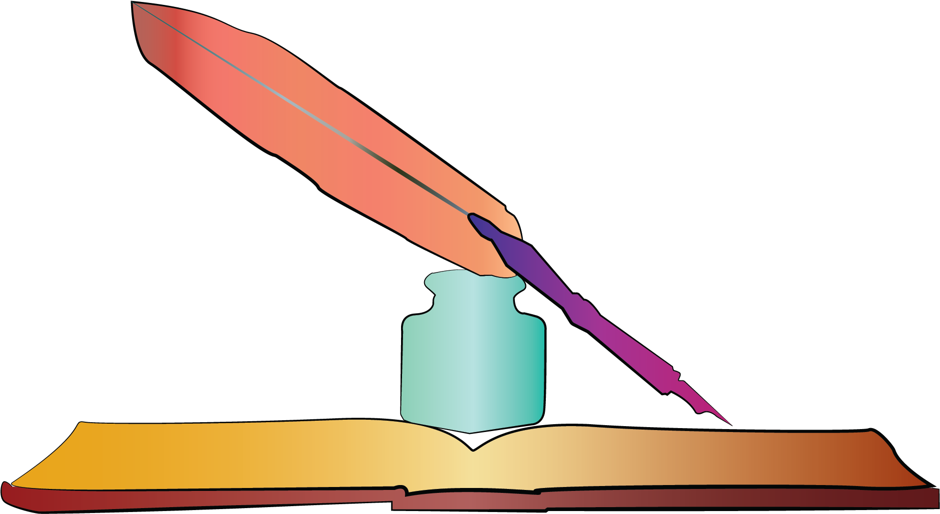 Ink Well On Book Optimized - Boat Clipart (2084x2084), Png Download