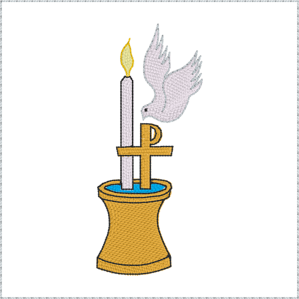 Candle & Dove Clipart (600x600), Png Download