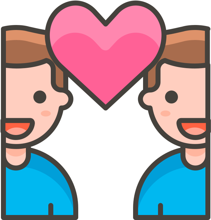 294 Couple With Heart Man Man - Pareja Vector Png Clipart (768x768), Png Download