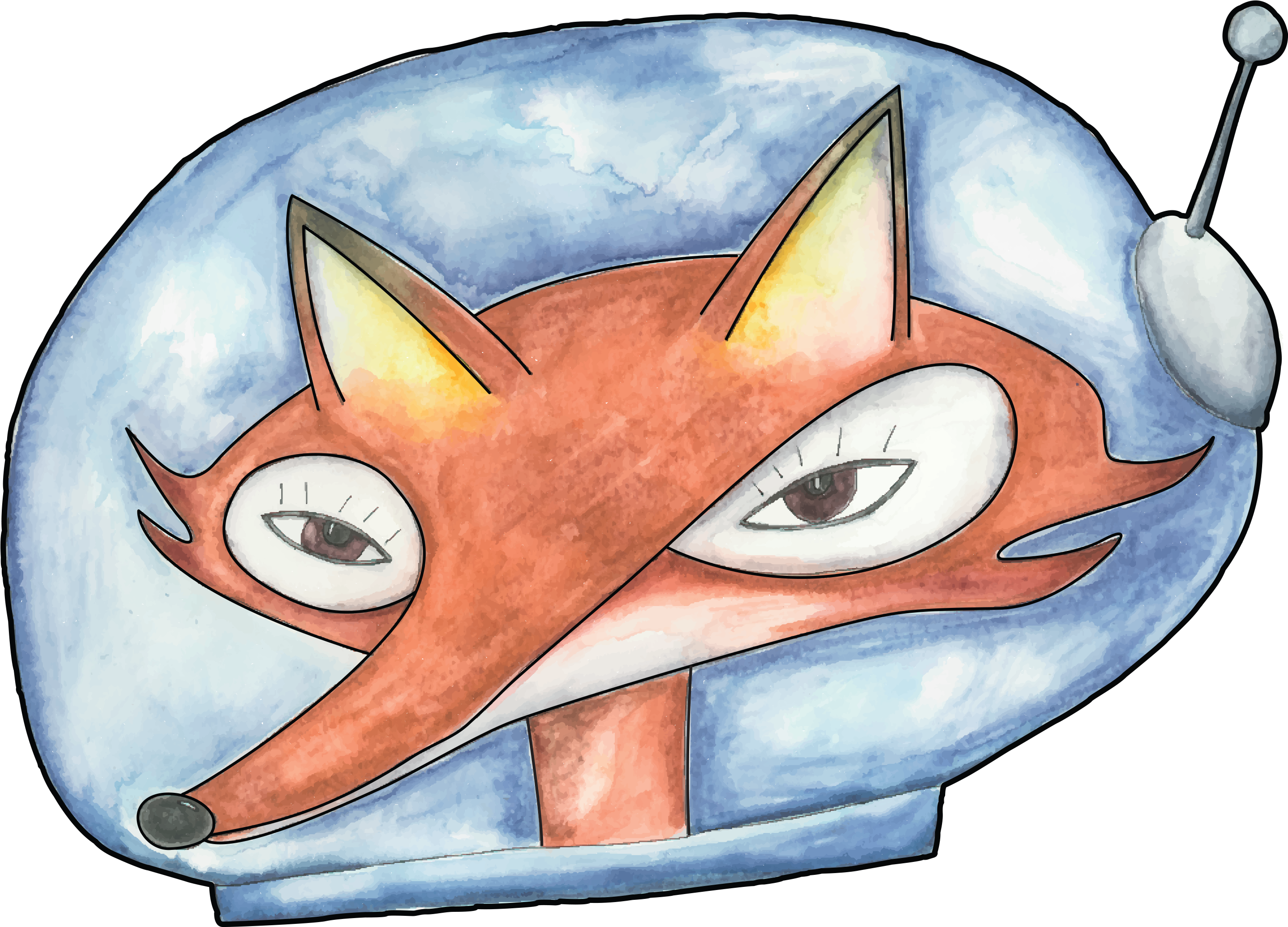 Cosmic Fox - Cartoon Clipart (2953x2953), Png Download