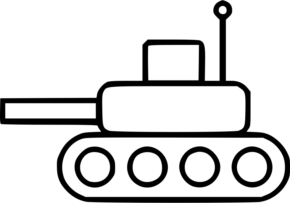 Gun Tank Vehicle War Weapon Comments - Line Art Clipart (980x686), Png Download