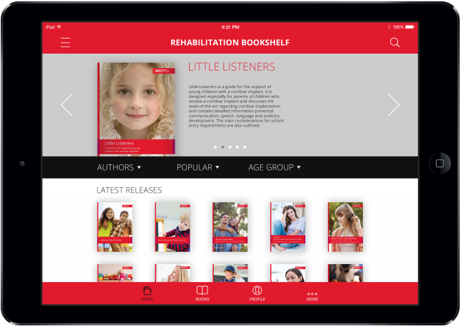 Med-el Rehabilitation Bookshelf - Tablet Computer Clipart (800x587), Png Download