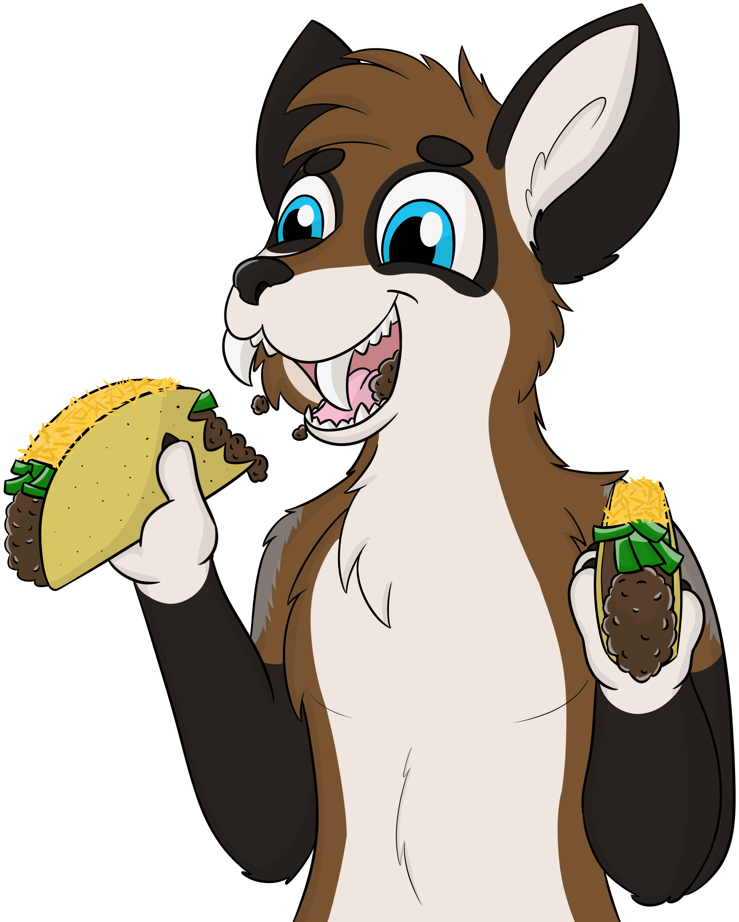 Double Handed Tacos - Cartoon Clipart (1918x1902), Png Download