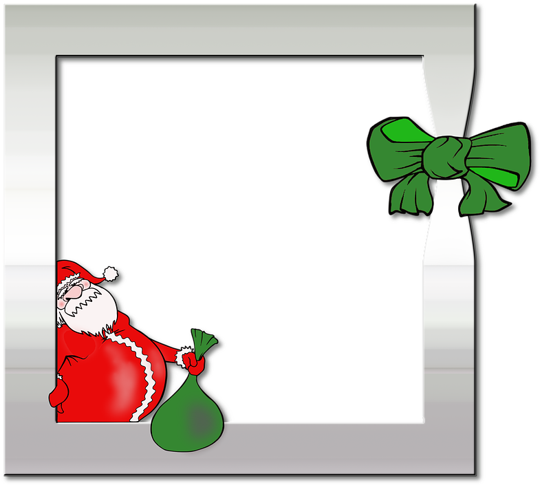 Photo Frame, Photo, Album, Santa Claus, Silver - Ramka Mikołaj Png Clipart (816x720), Png Download