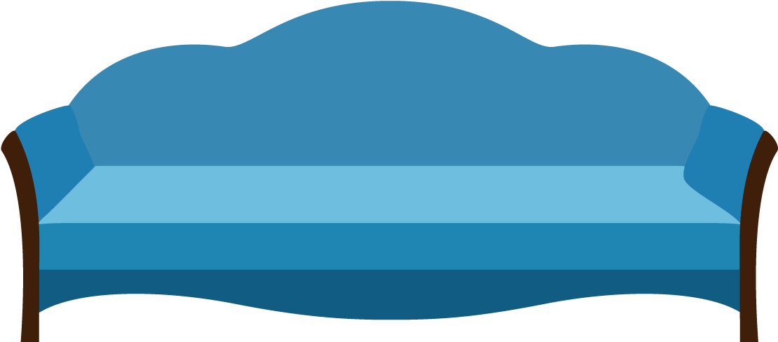 Blue Sofa Clipart (1200x614), Png Download