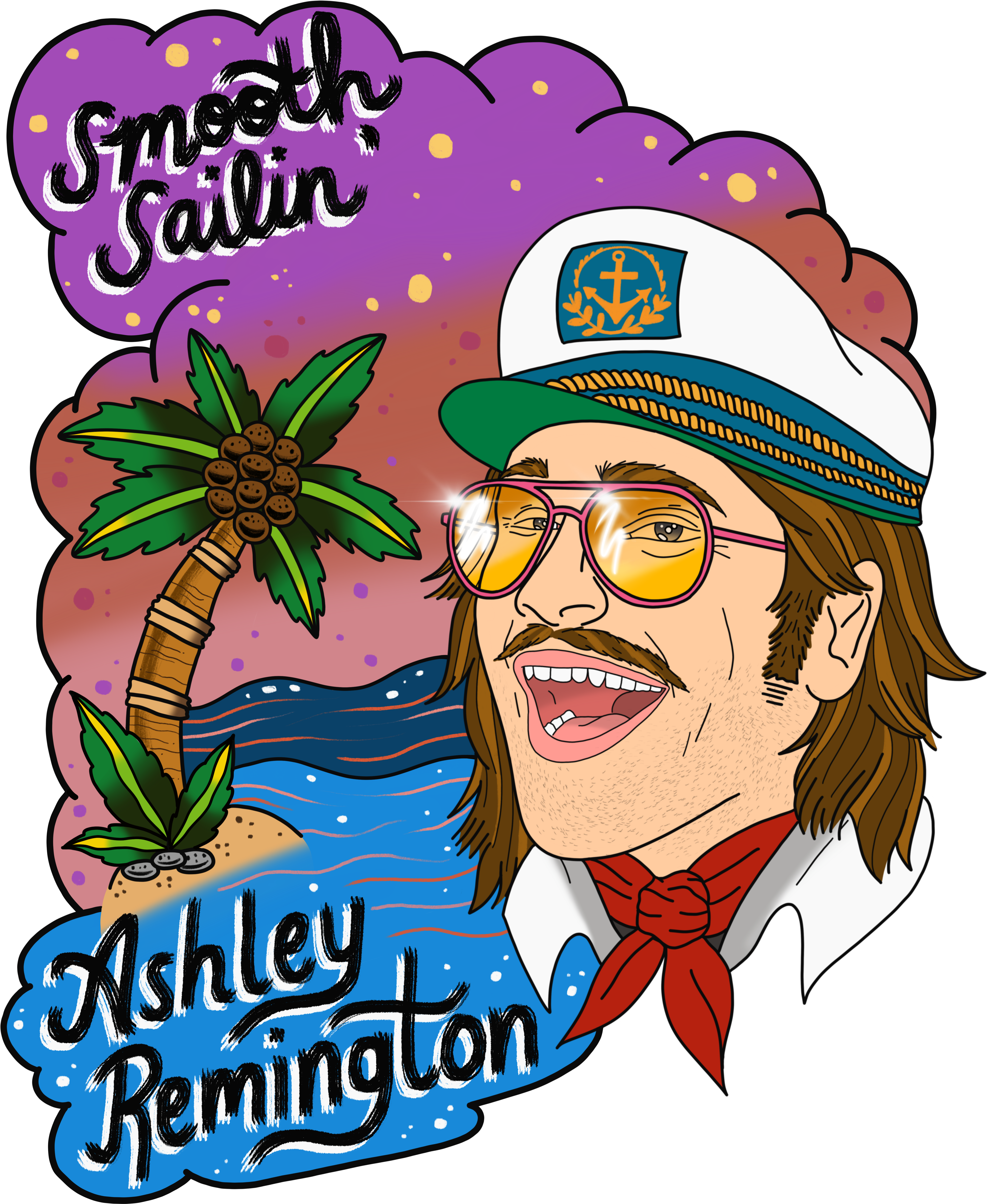 “smooth Sailin' Ashley Remington,” Graphic Design, - Cartoon Clipart (6500x6500), Png Download