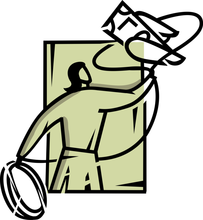 Vector Illustration Of Resourceful Businesswoman Lassos Clipart (648x700), Png Download