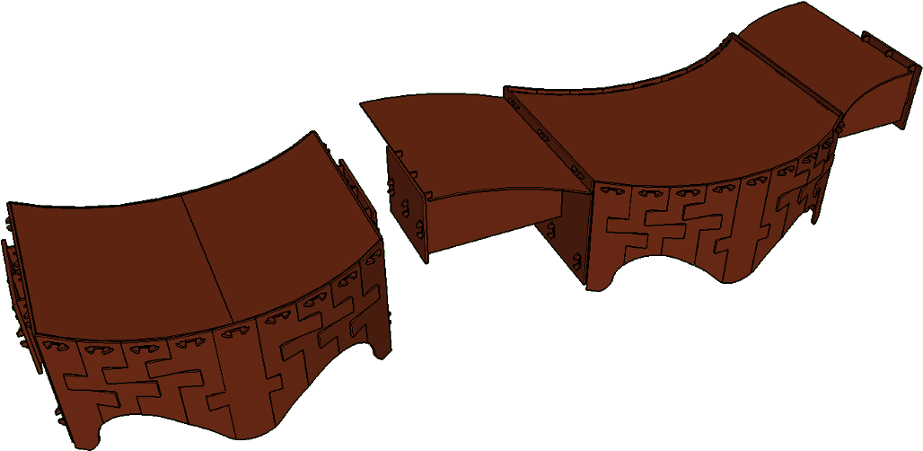 Both Forms Of Desk, One In Compact Form And Other With - Outdoor Sofa Clipart (1088x546), Png Download