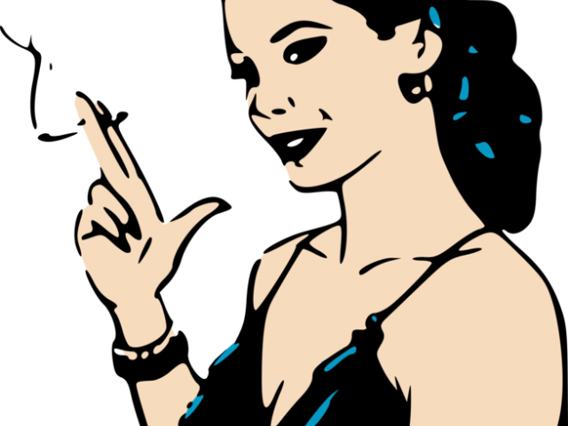 Cigarette Clipart Retro - Girl Smoking Clipart - Png Download (640x480), Png Download