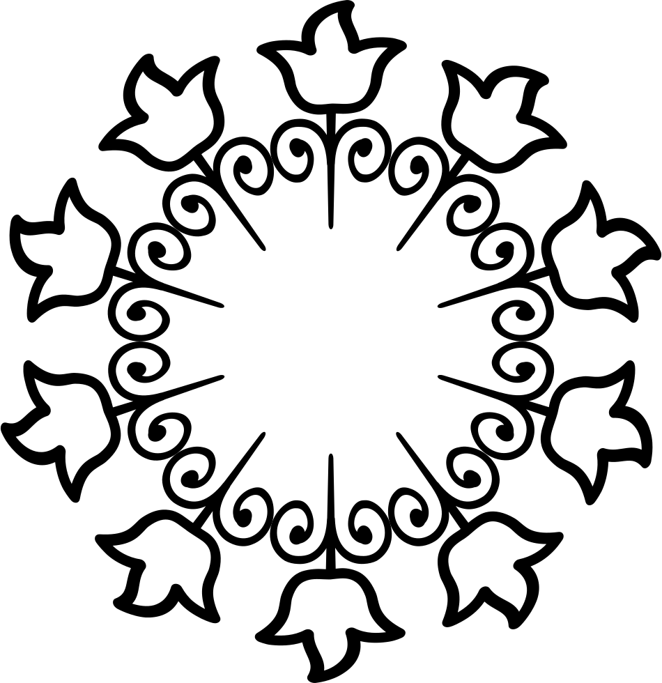 Floral Circular Png Icon - Vector Graphics Clipart (950x980), Png Download