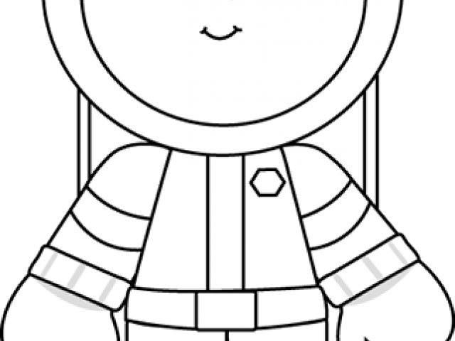 Spacesuit Clipart Black And White - Girl Astronaut Coloring Page - Png Download (640x480), Png Download