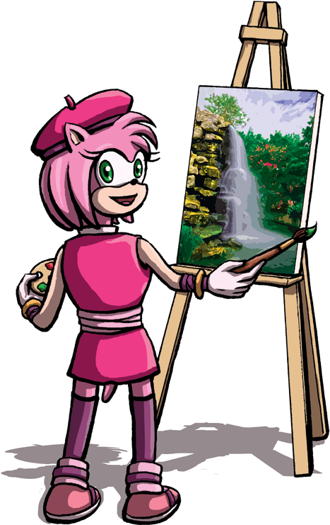 Easel Clipart Person Painting - Sonic Boom Amy Butt - Png Download (475x750), Png Download