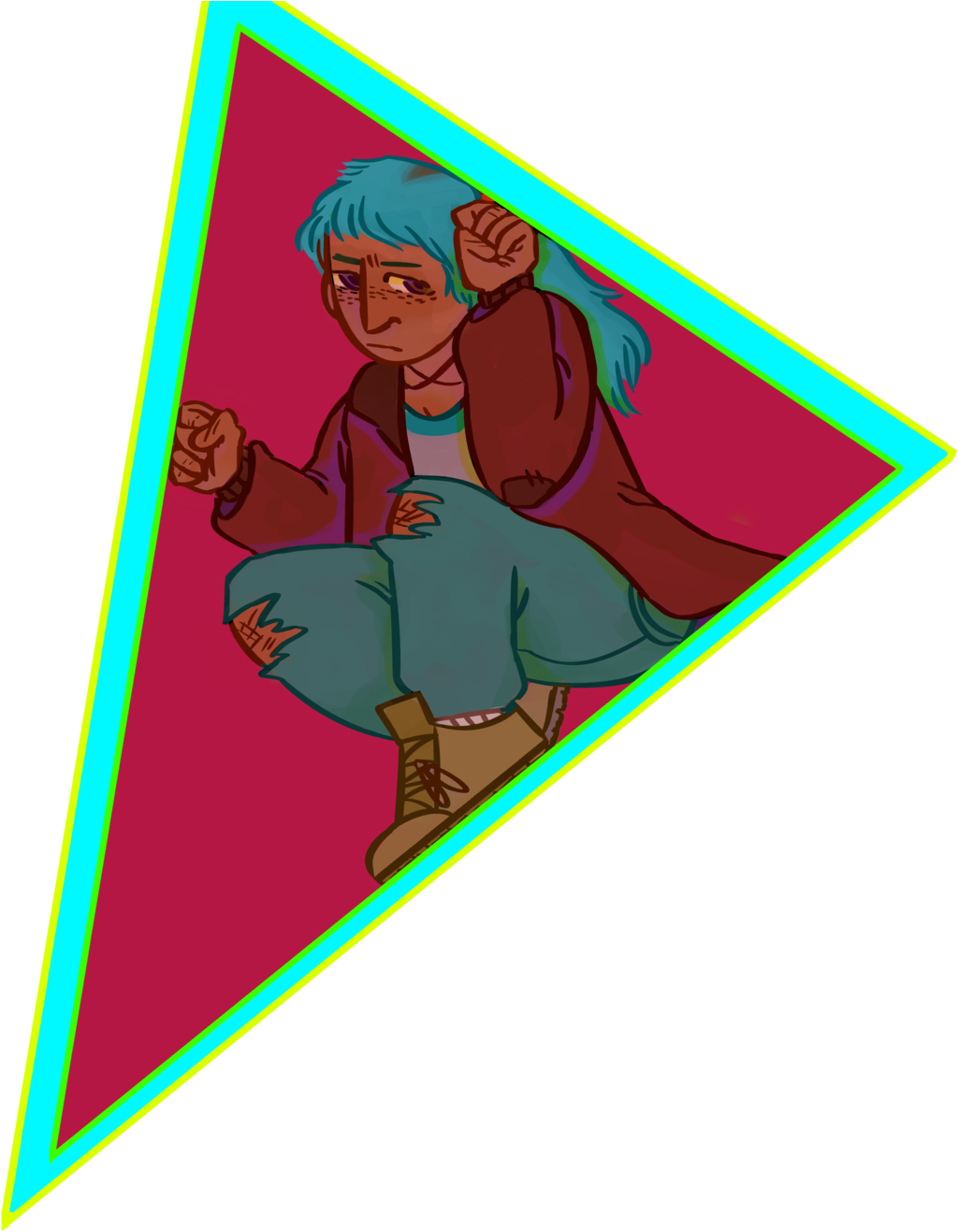 “trapped In The Timeline ” - Cartoon Clipart (1280x1344), Png Download