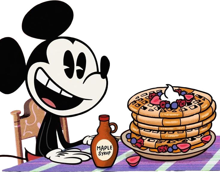Mickey Mickeymouse Waffle Food Ñam Kawaii Waltdisney - Ilk Mickey Mouse Clipart (735x574), Png Download