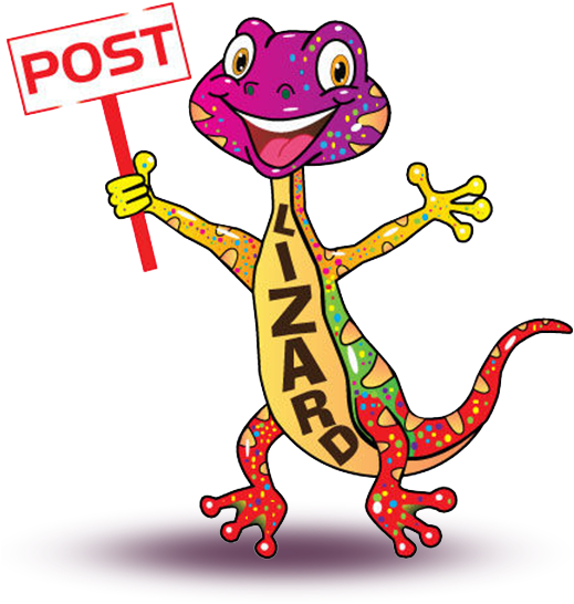 Lizard Post - - Cartoon Clipart (521x600), Png Download