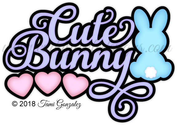 Cute Bunny Title Clipart (600x600), Png Download