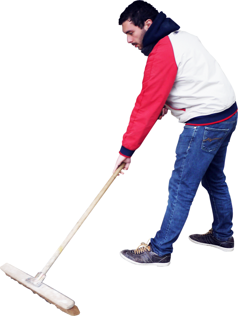 Sweeping Standing - Person Sweeping Png Clipart (770x1024), Png Download