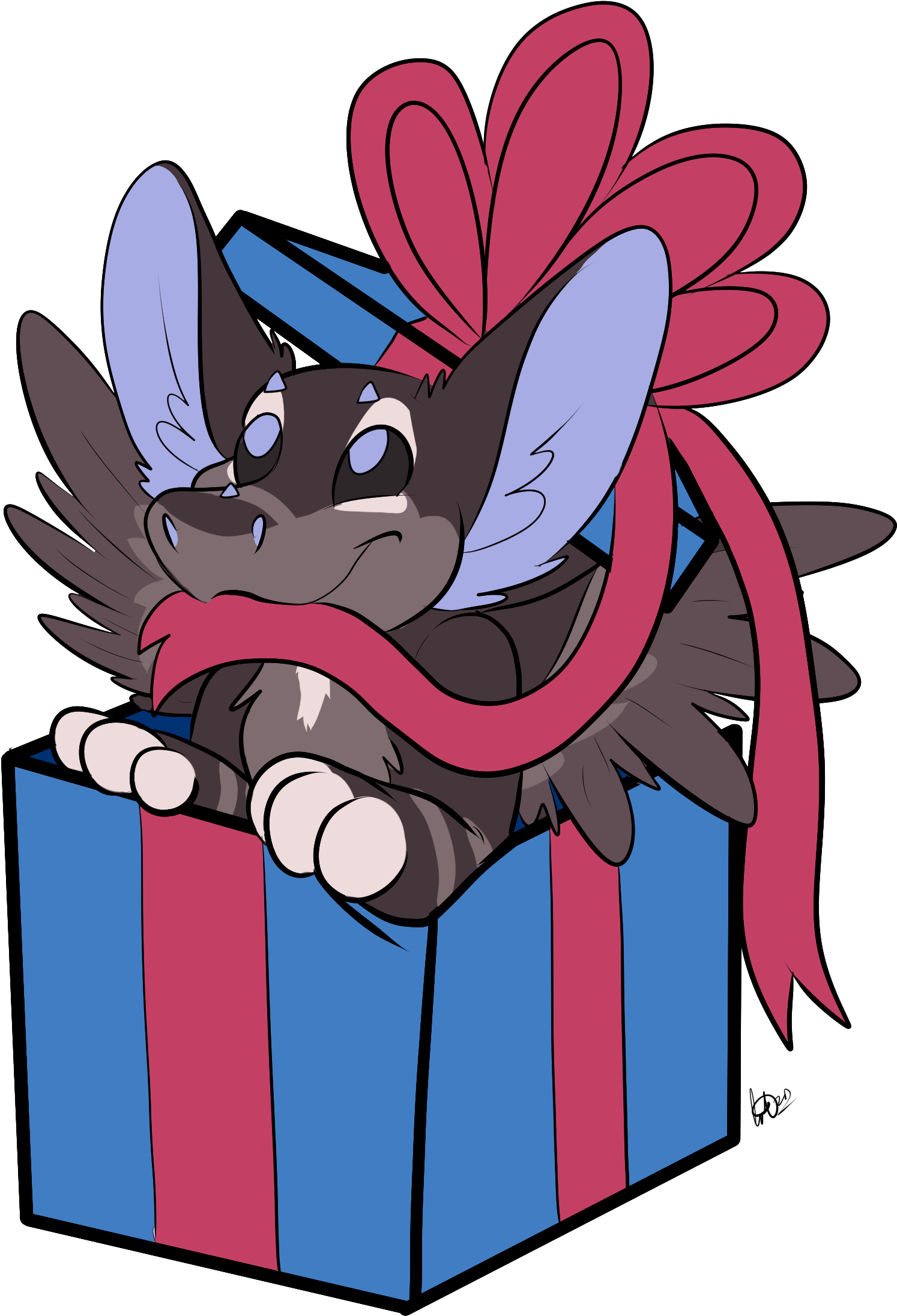 Melody Present - Cartoon Clipart (1785x2337), Png Download