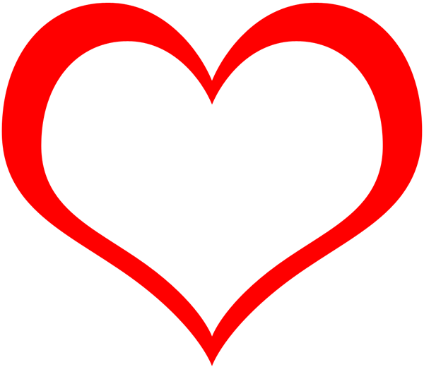 Clipart Foto Rammer Fest Tipsdk Pictures Clipart Free - Contorno De Corazon Rojo Png Transparent Png (600x520), Png Download