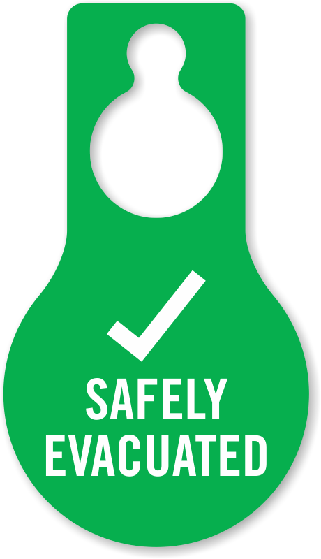 Zoom, Price, Buy - Evacuated Door Hangers Clipart (460x800), Png Download