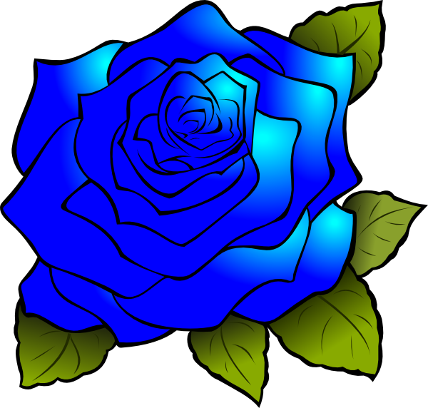 Cartoon Blue Rose Png Clipart (600x572), Png Download
