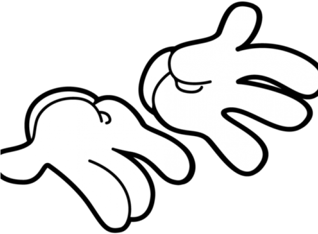 Mouse Clipart Hands - Hand Mickey Mouse Clipart Black And White - Png Download (640x480), Png Download