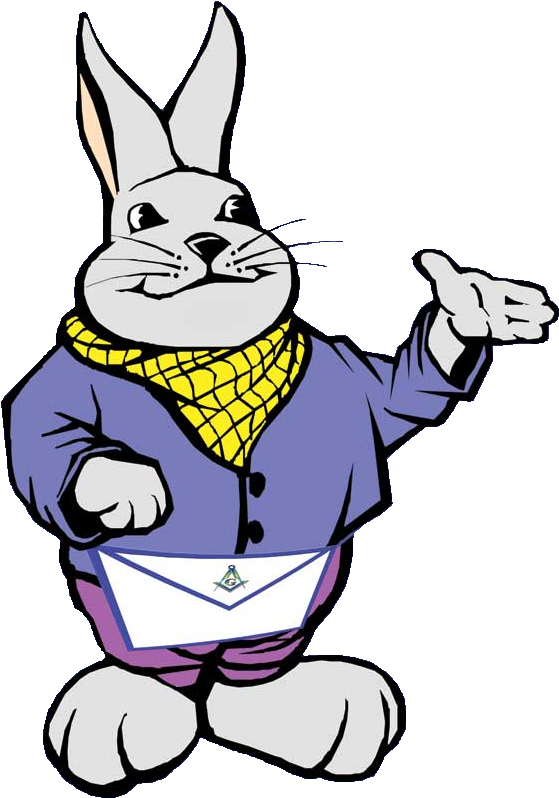 Masonic-bunny - Masonic Rabbit Clipart (624x860), Png Download