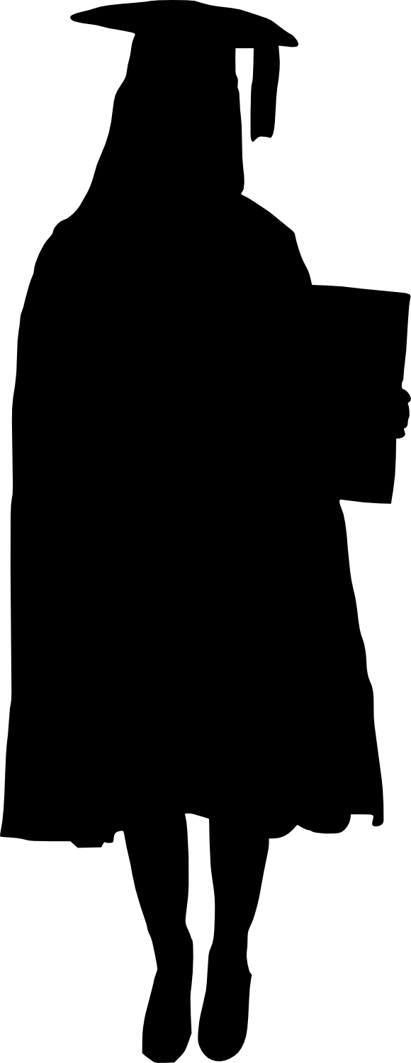 Graduation Png - Graduation Silhouette Clip Art Png Transparent Png (396x1024), Png Download