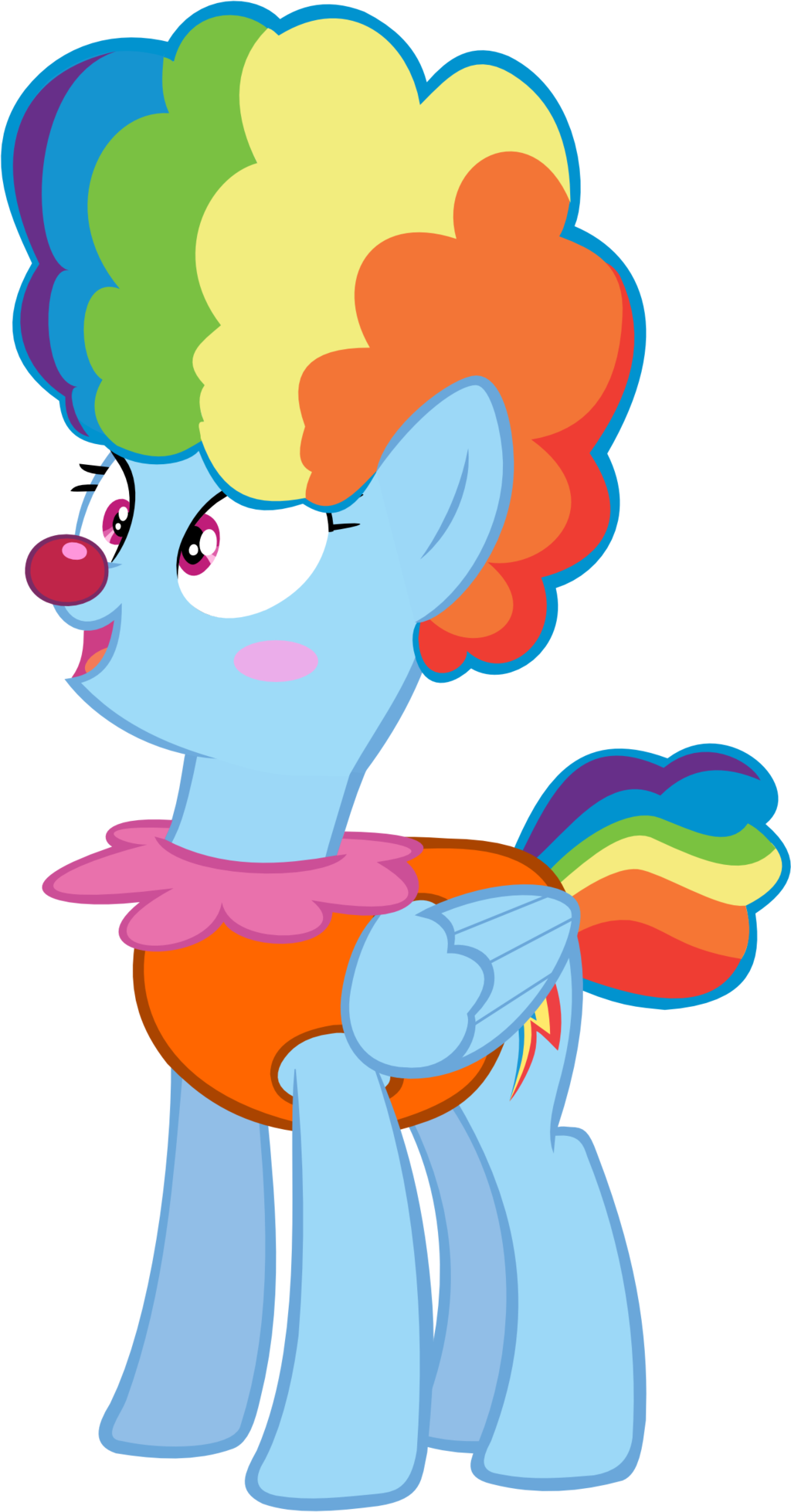 Clip Art Black And White Download Afro Transparent - Mlp Rainbow Dash The Clown - Png Download (536x1024), Png Download