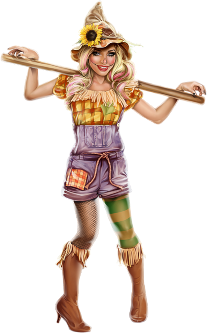 Personnage Femme Glam Girl, Women Halloween, Clip Art, - Costume Hat - Png Download (460x684), Png Download