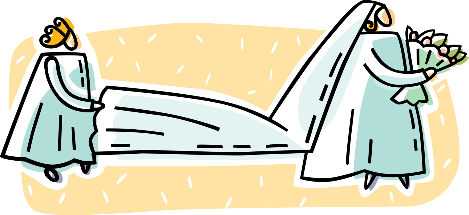 Bridesmaid And Bride Vector Image Illustration Of - Clip Art - Png Download (1523x700), Png Download